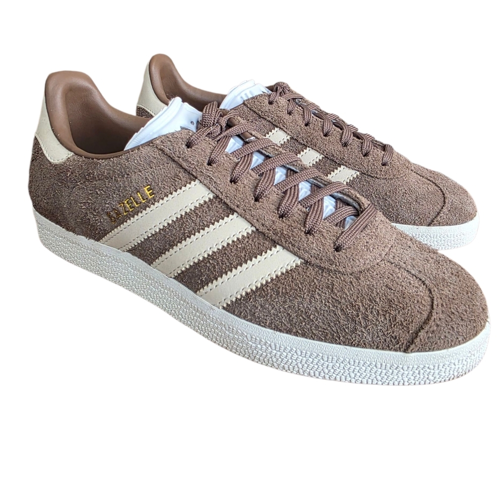 Adidas Women's Brown and Cream Gazelle Sneakers